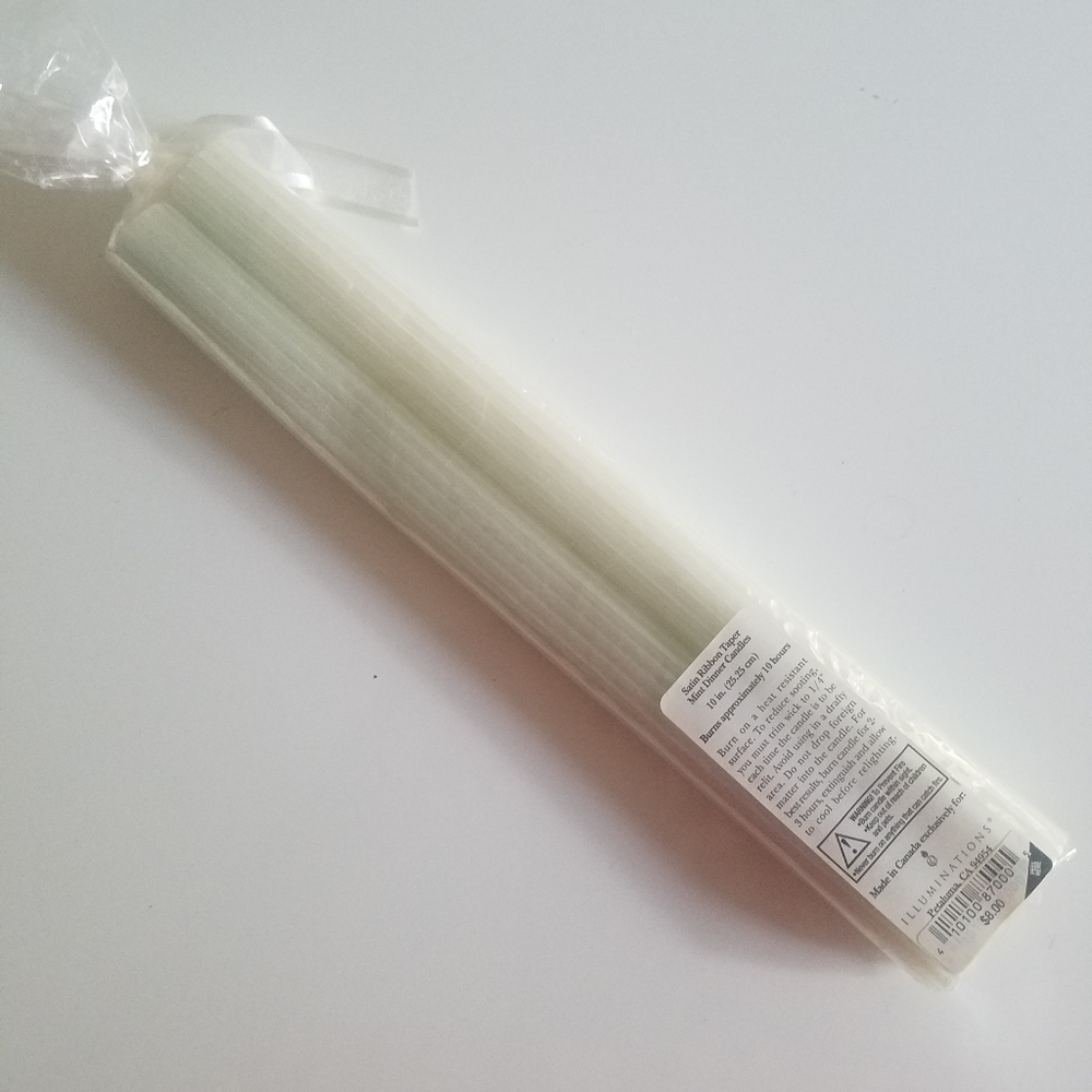 Illuminations Set of Dinner Candles Taper mint